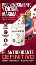 Astaxanthin 12 mg de Microingredients® - Cuida tu piel, ojos y células desde hoy con protección antioxidante avanzada