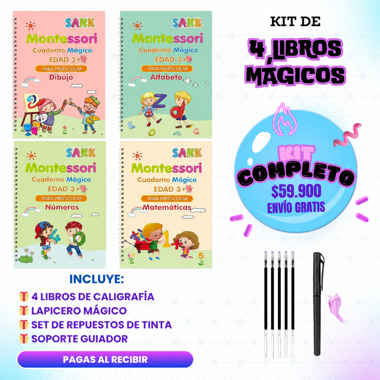 KIT LIBROS DE CALIGRAFIA MONTESSORI + ENVÍO GRATIS 👧👦