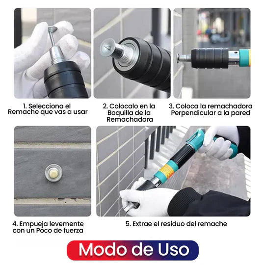 Kit de Pistola Remachadora Milwaukee con Clavos de Acero