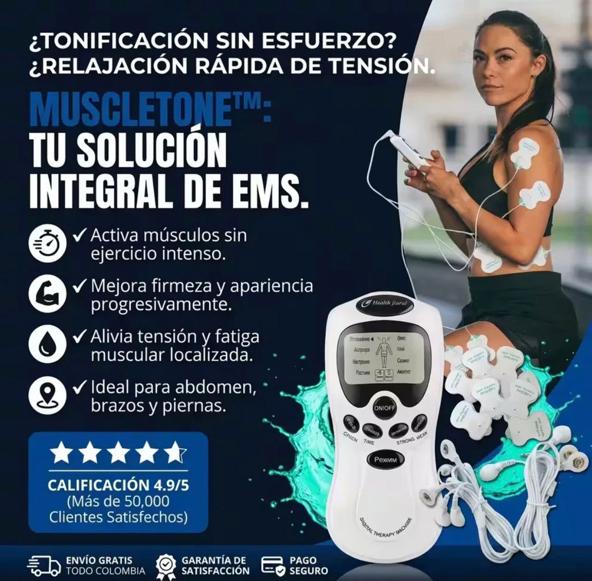 Estimulador Muscular Eléctrico de 8 Electrodos